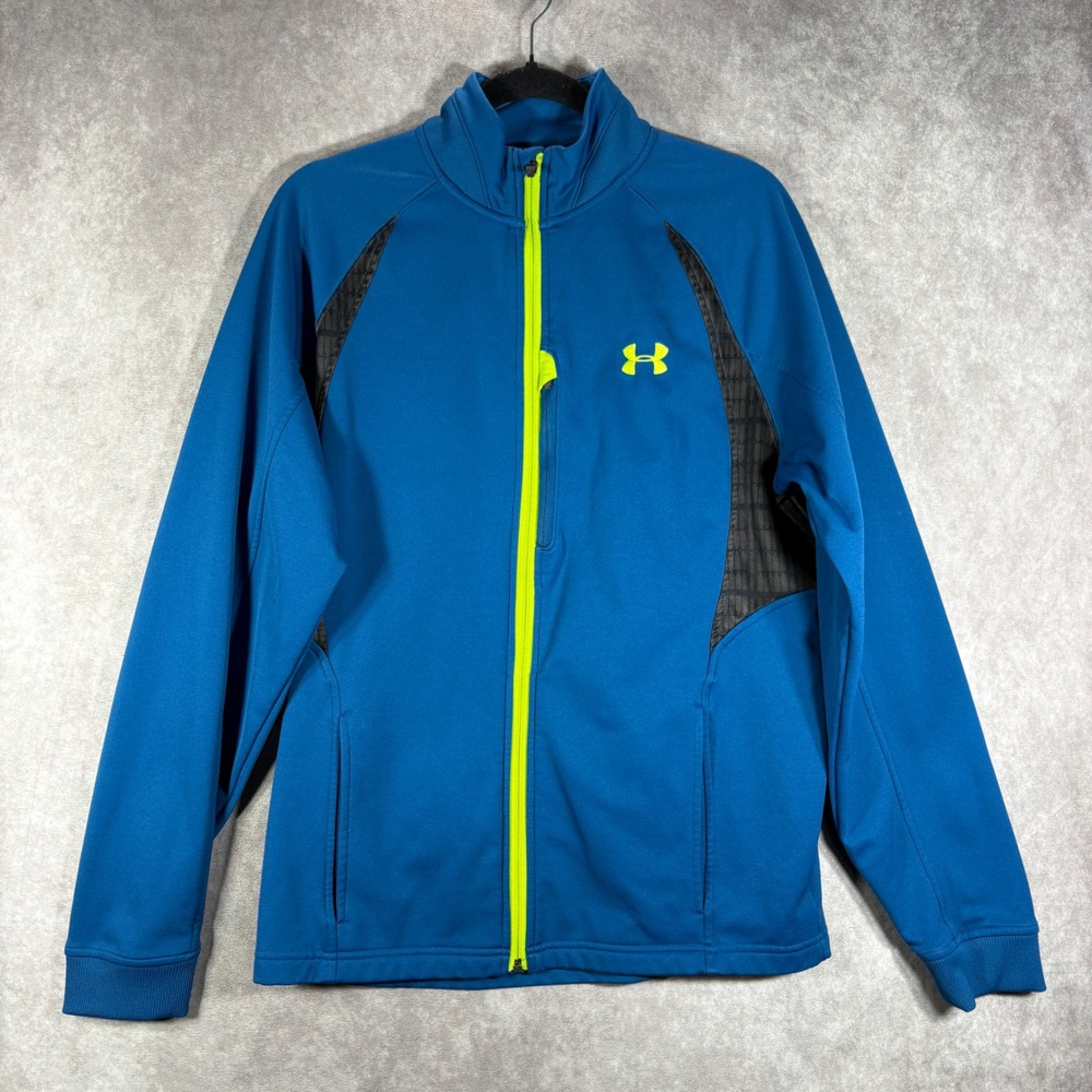 Under Armour Jacket Mens MD Blue Catalyst Allseasongear Full Zip Track Mock Neck